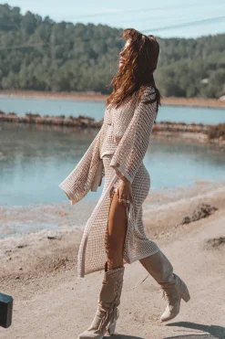 Ada Knitted Wrap Skirt Light Beige