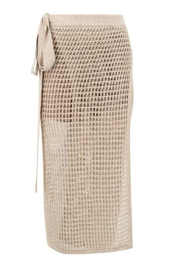 Ada Knitted Wrap Skirt Light Beige