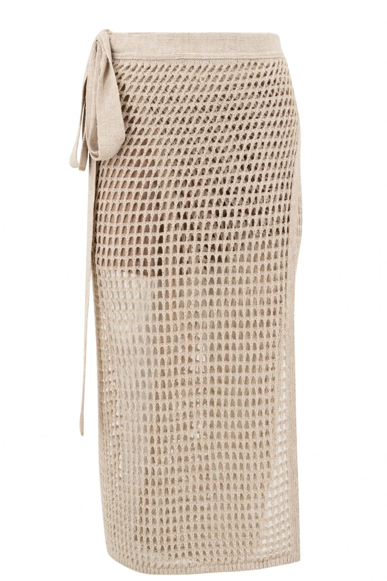 Ada Knitted Wrap Skirt Light Beige