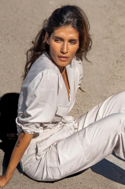 Alyssa wrap top Ecru