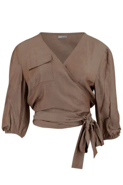 Alyssa wrap top Taupe