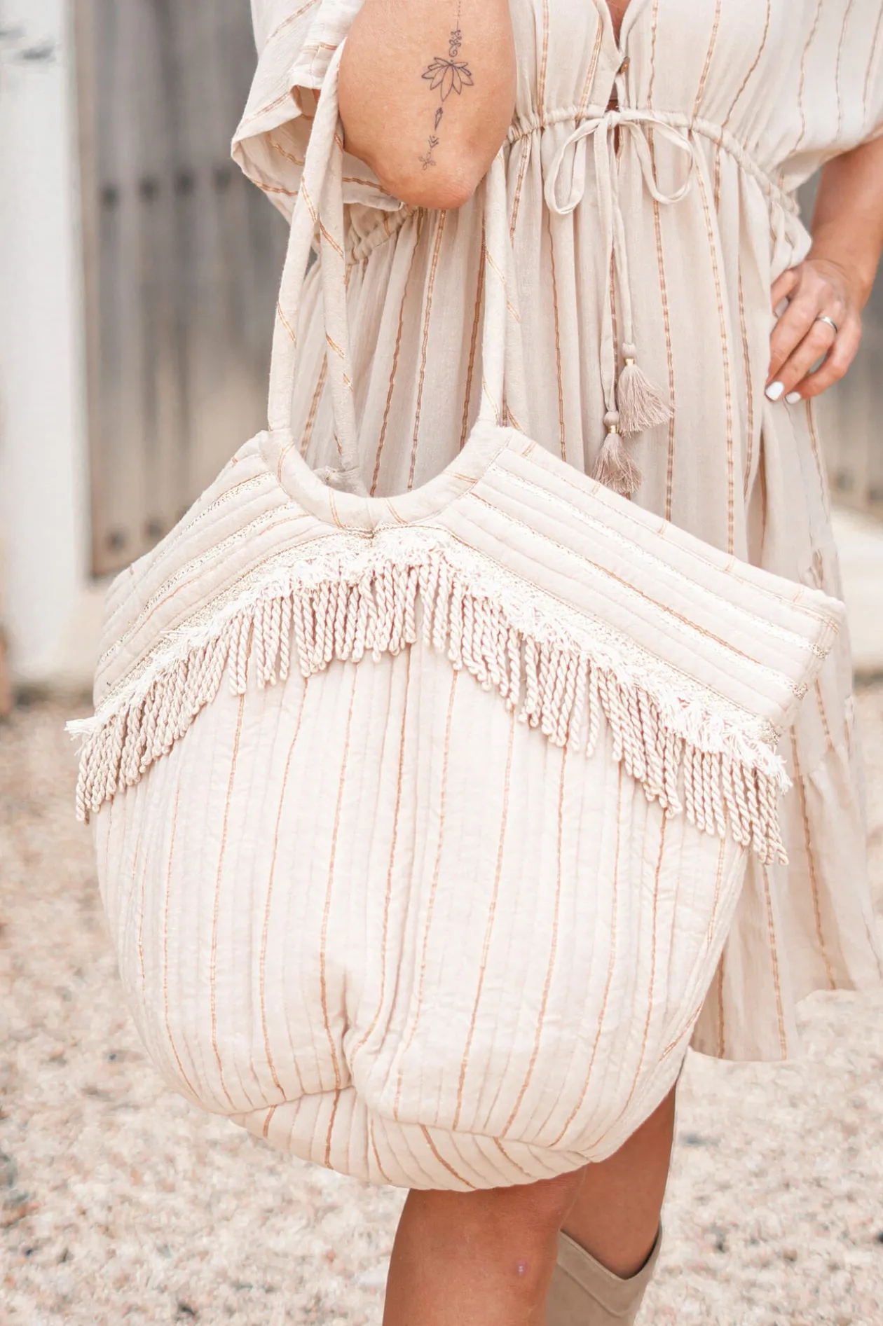 Bag Elvio Stripe Sand