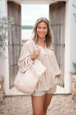 Bag Elvio Stripe Sand