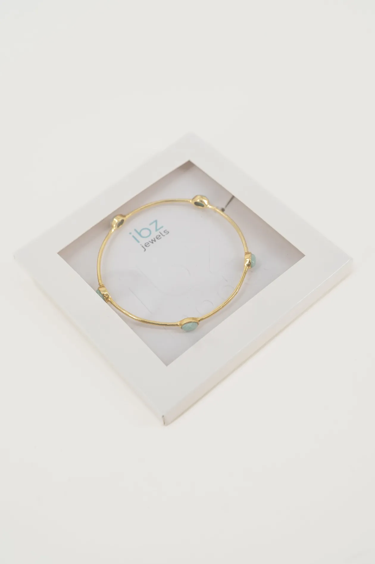 Bangle Bracelet Dots Gold Aqua