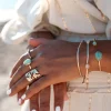 Bangle Bracelet Dots Silver White