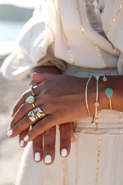 Bangle Bracelet Dots Silver White