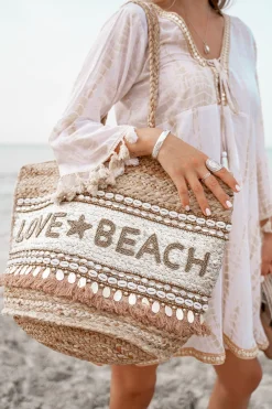 Beach Bag Love & Beach Gold/Aqua