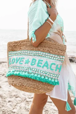 Beach Bag Love & Beach Silver/Aqua