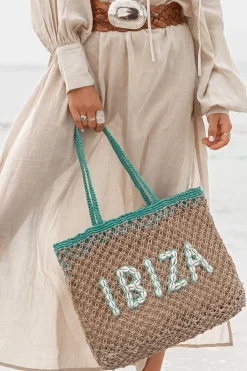 Beach Bag Seashell Ibiza Aqua
