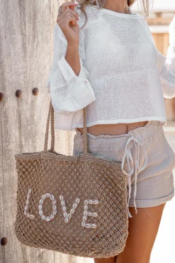Beach Bag Seashell Off White Love