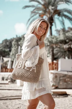 Beach Bag Seashell Off White Ibiza