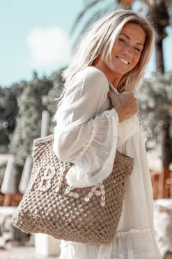 Beach Bag Seashell Off White Ibiza