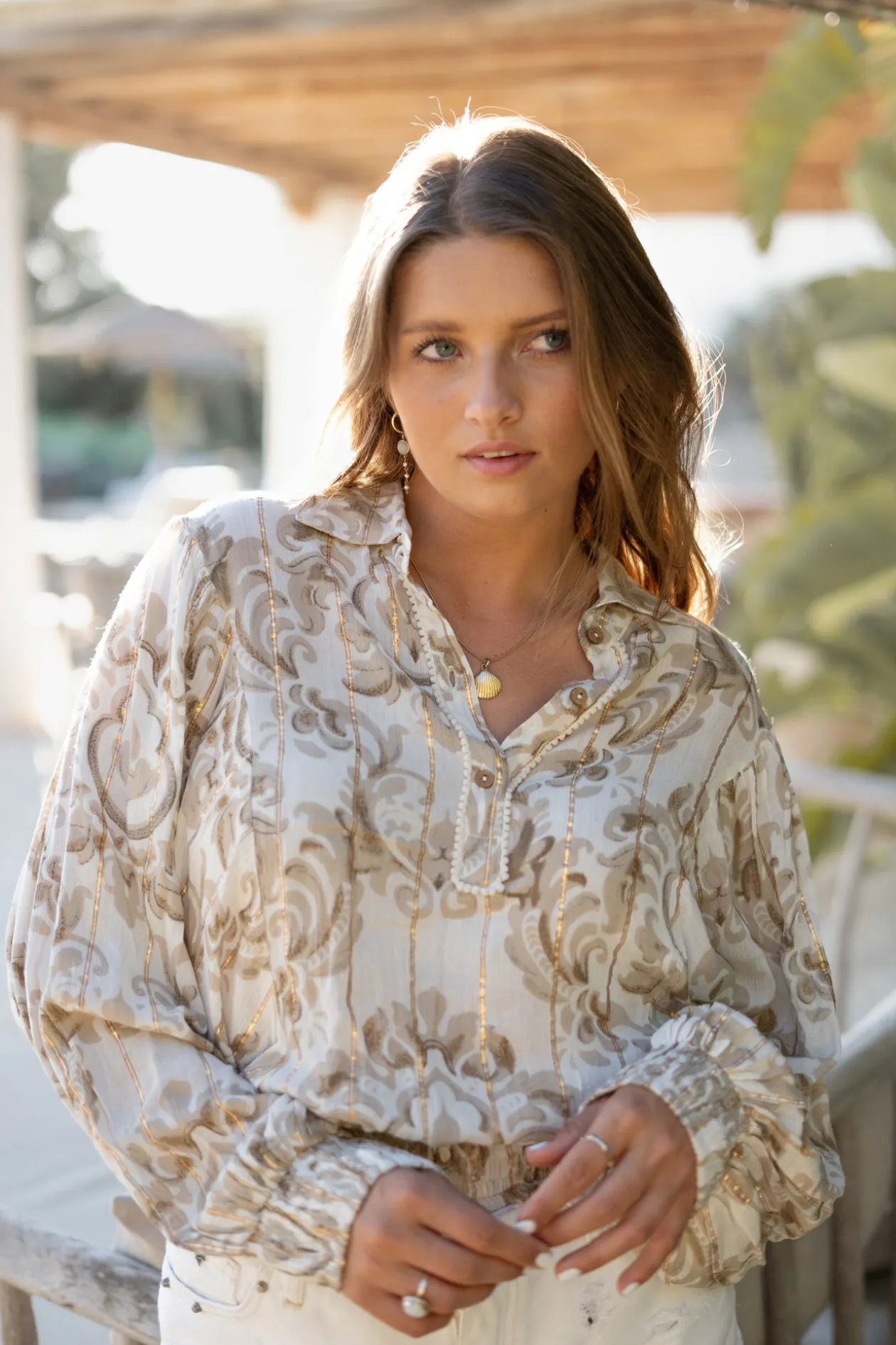 Blouse Briso Baroque Mint Print