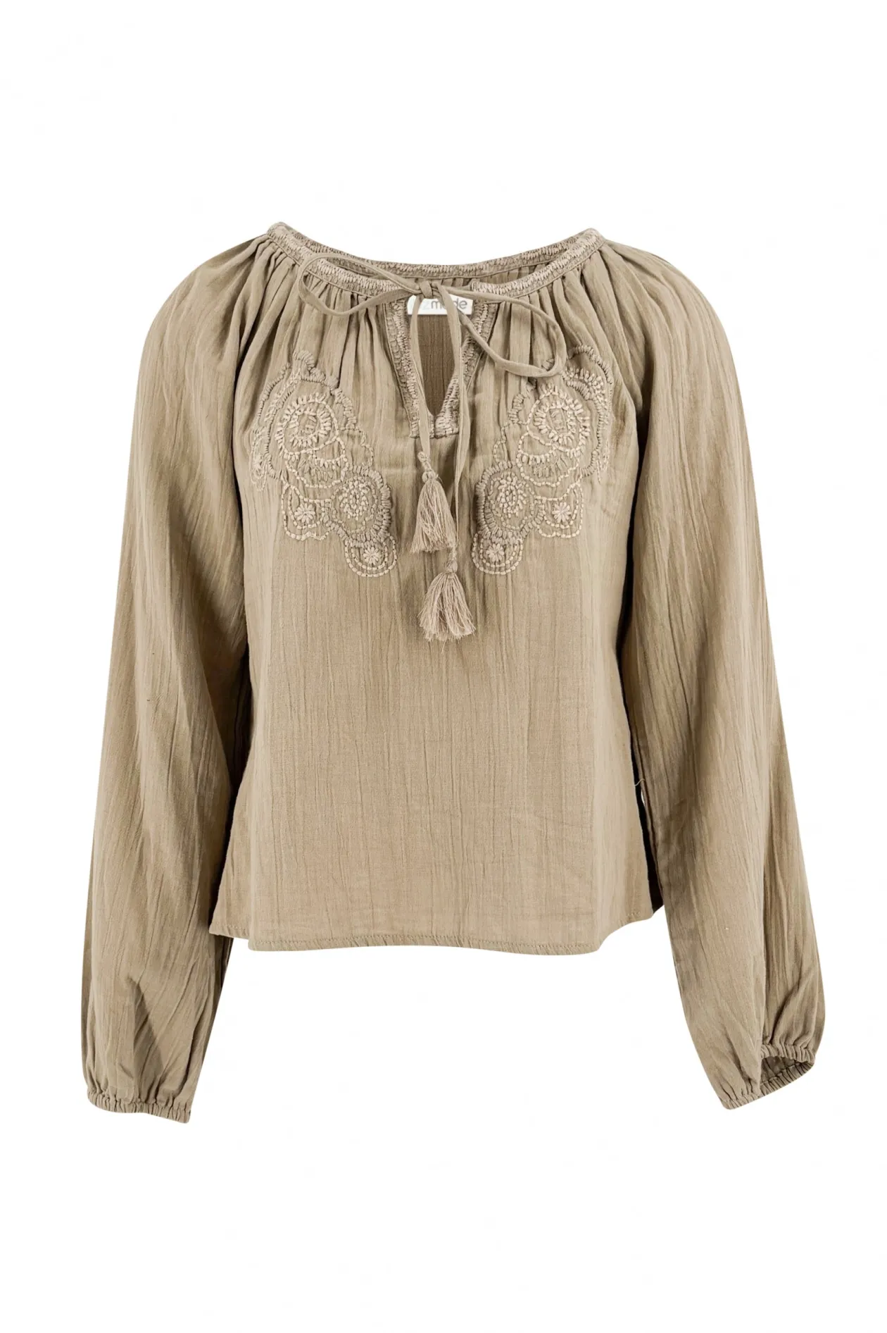 Blouse Corazon Embroidery Sand
