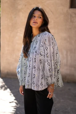 Blouse Corazon Print Black