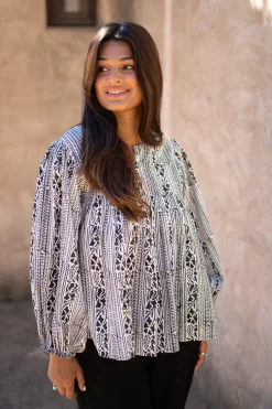 Blouse Corazon Print Black