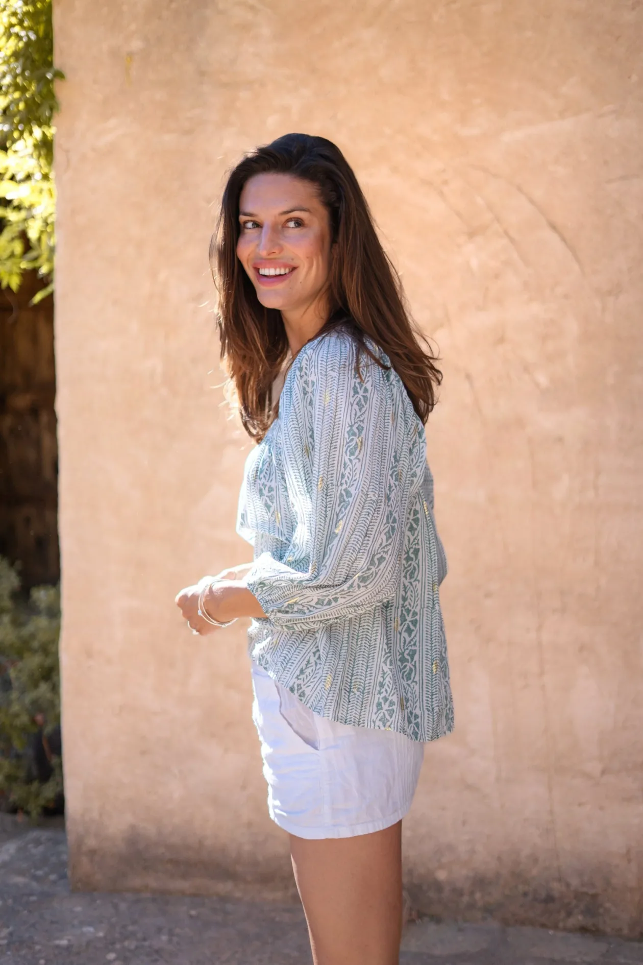 Blouse Corazon Print Stone Blue