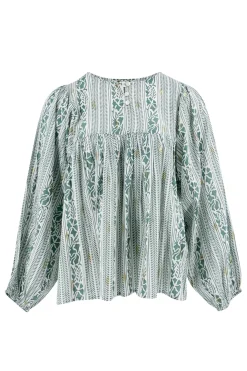 Blouse Corazon Print Stone Blue