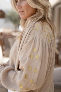 Blouse Danza Flores Light taupe