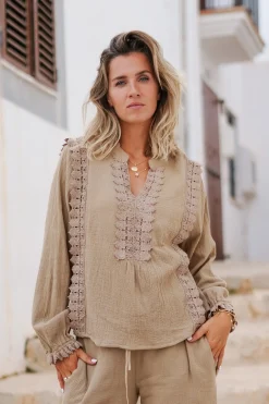 Blouse Encaje Taupe