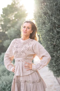 Blouse Flor Elegancia Light Taupe