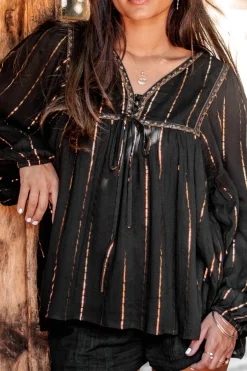 Blouse Gigi Stripe Black