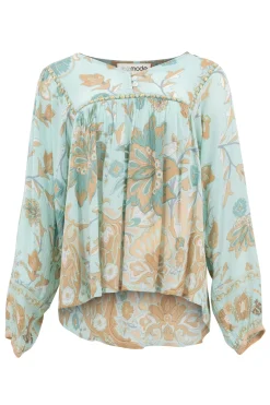Blouse Kiki Flower Aqua