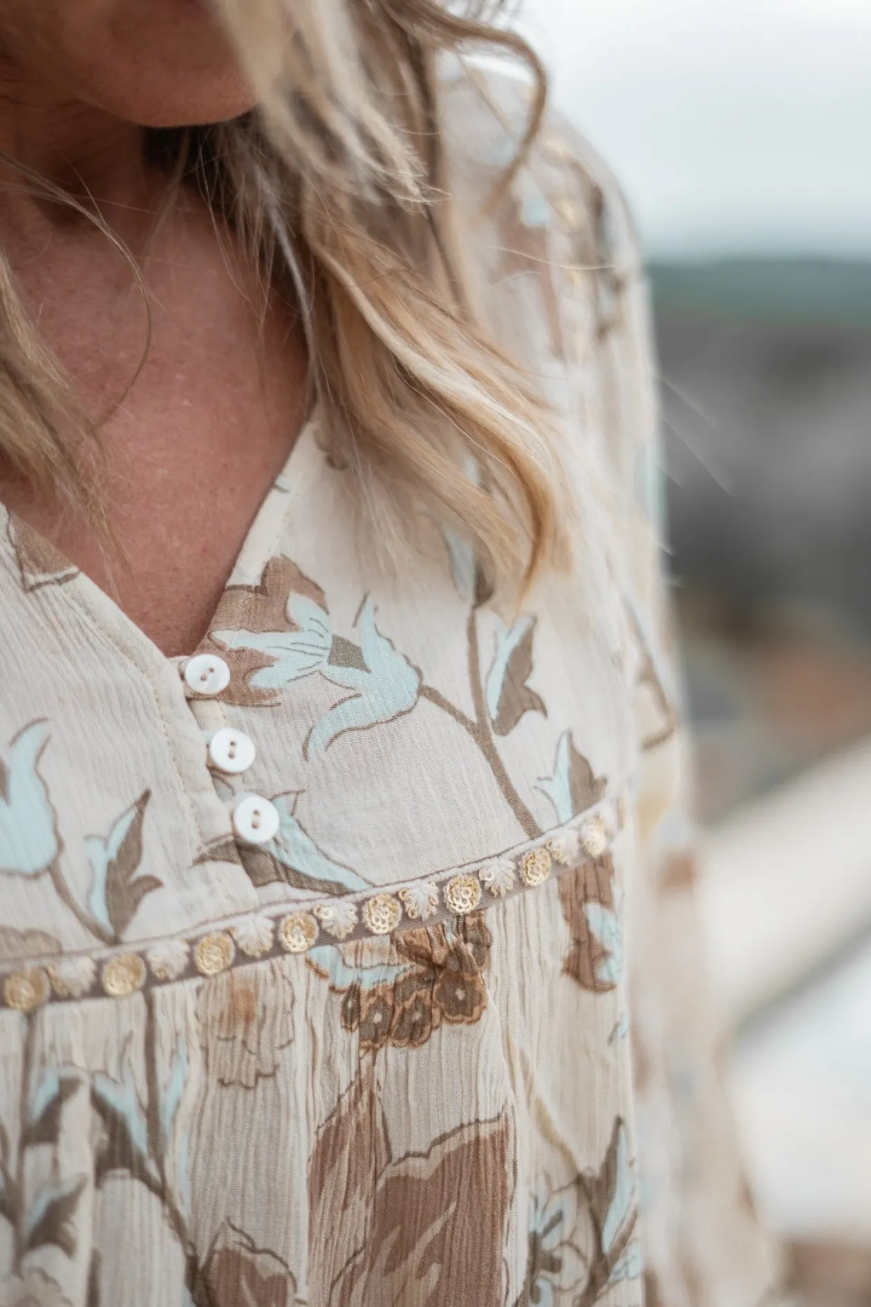 Blouse Kiki Flower Natural