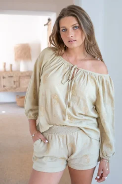 Blouse Lace Esencia Sand
