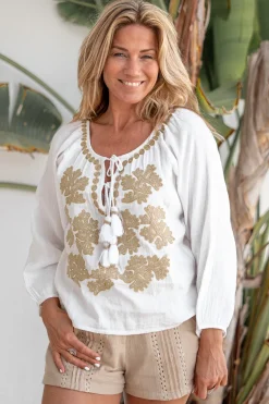 Blouse Leaf White