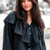 Blouse Ruffle Sparkle Black