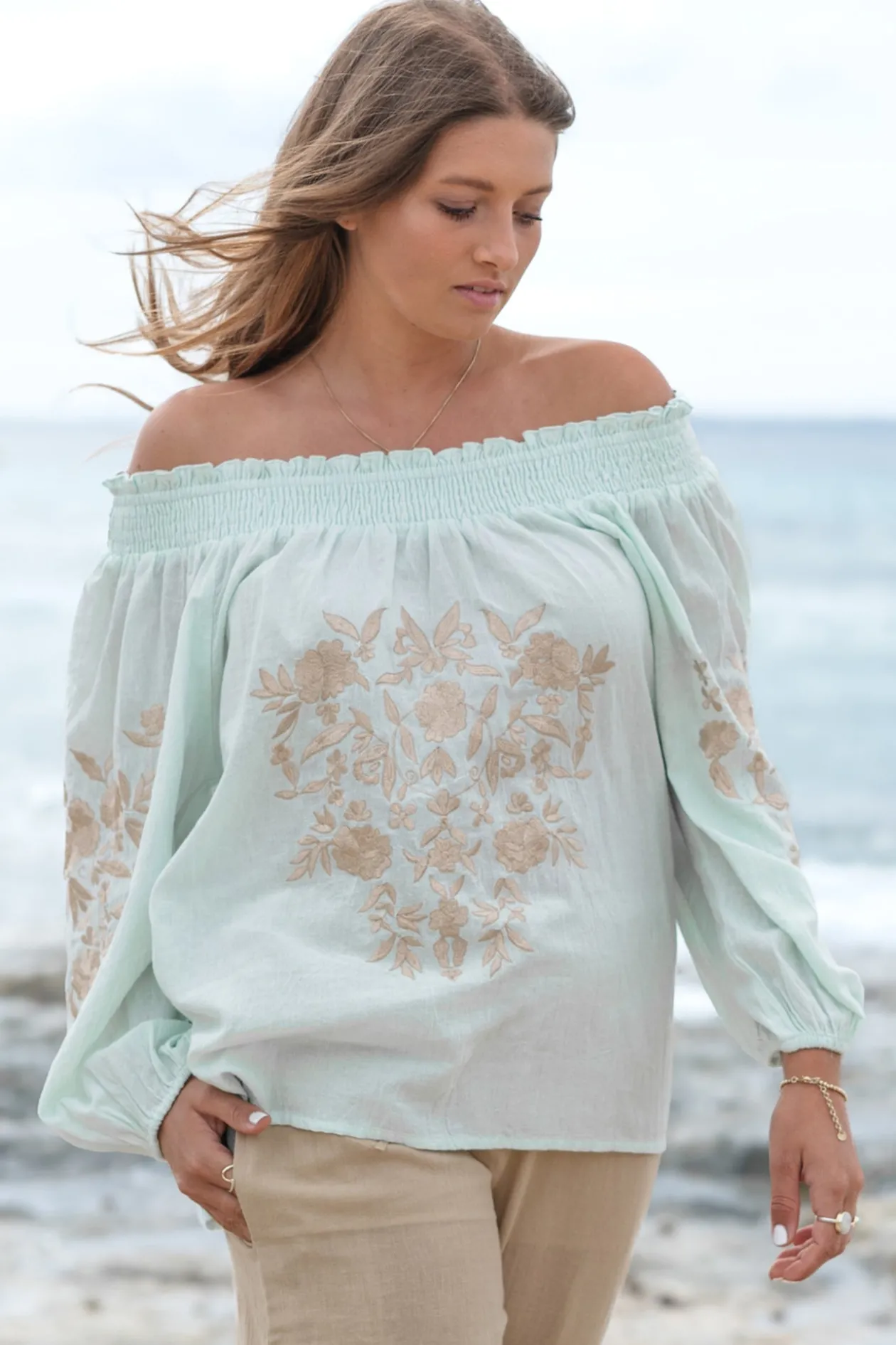 Blouse Selena Bordado Mint