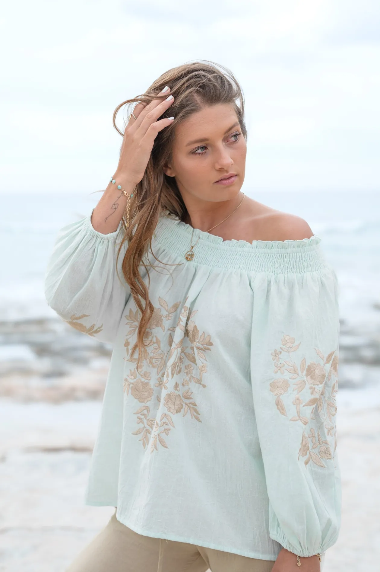 Blouse Selena Bordado Mint