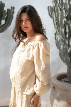 Blouse Serena Cuadros Sand