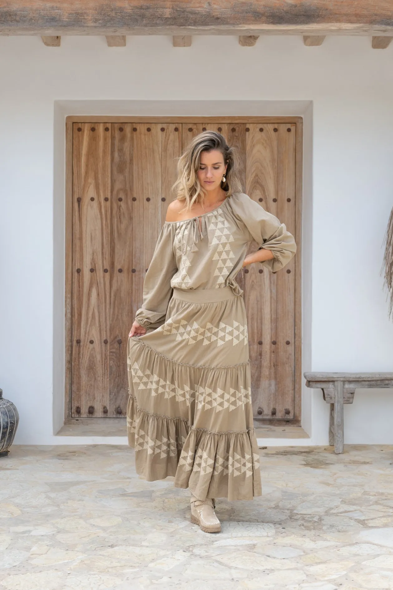 Blouse Serena Cuadros Taupe