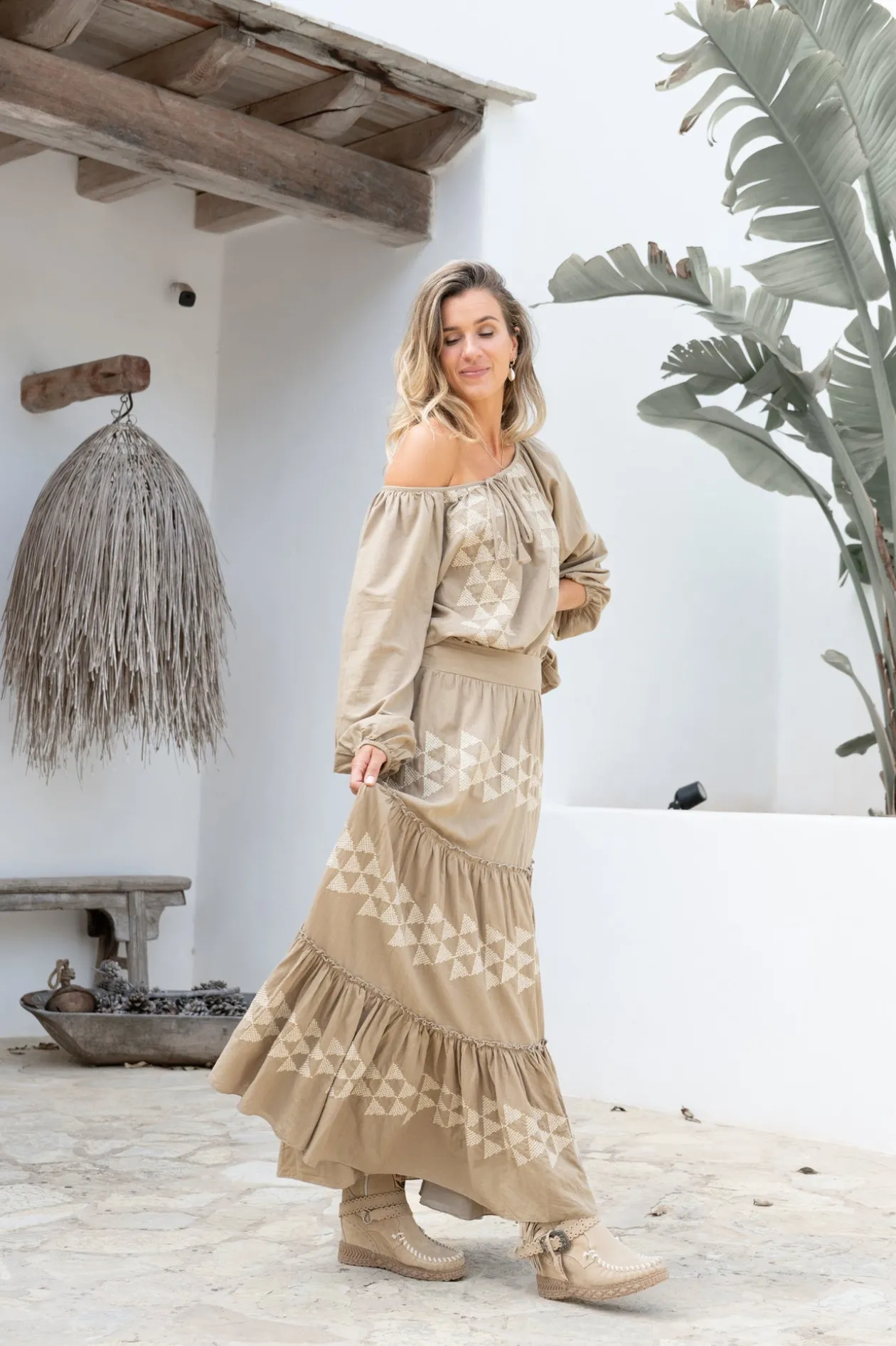 Blouse Serena Cuadros Taupe