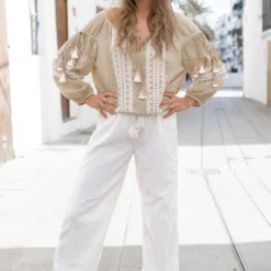 Blouse Tassel Beige