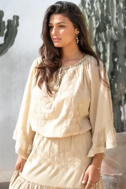 Blouse Yira Cuadros Sand