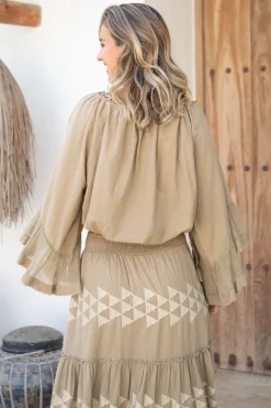Blouse Yira Cuadros Taupe