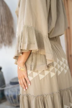 Blouse Yira Cuadros Taupe