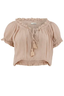 Crop Top Rabel Flower Light Taupe