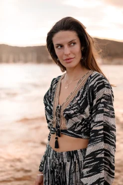 Cropped Top Emika Black Print