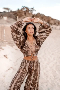 Cropped Top Emika Brown Print