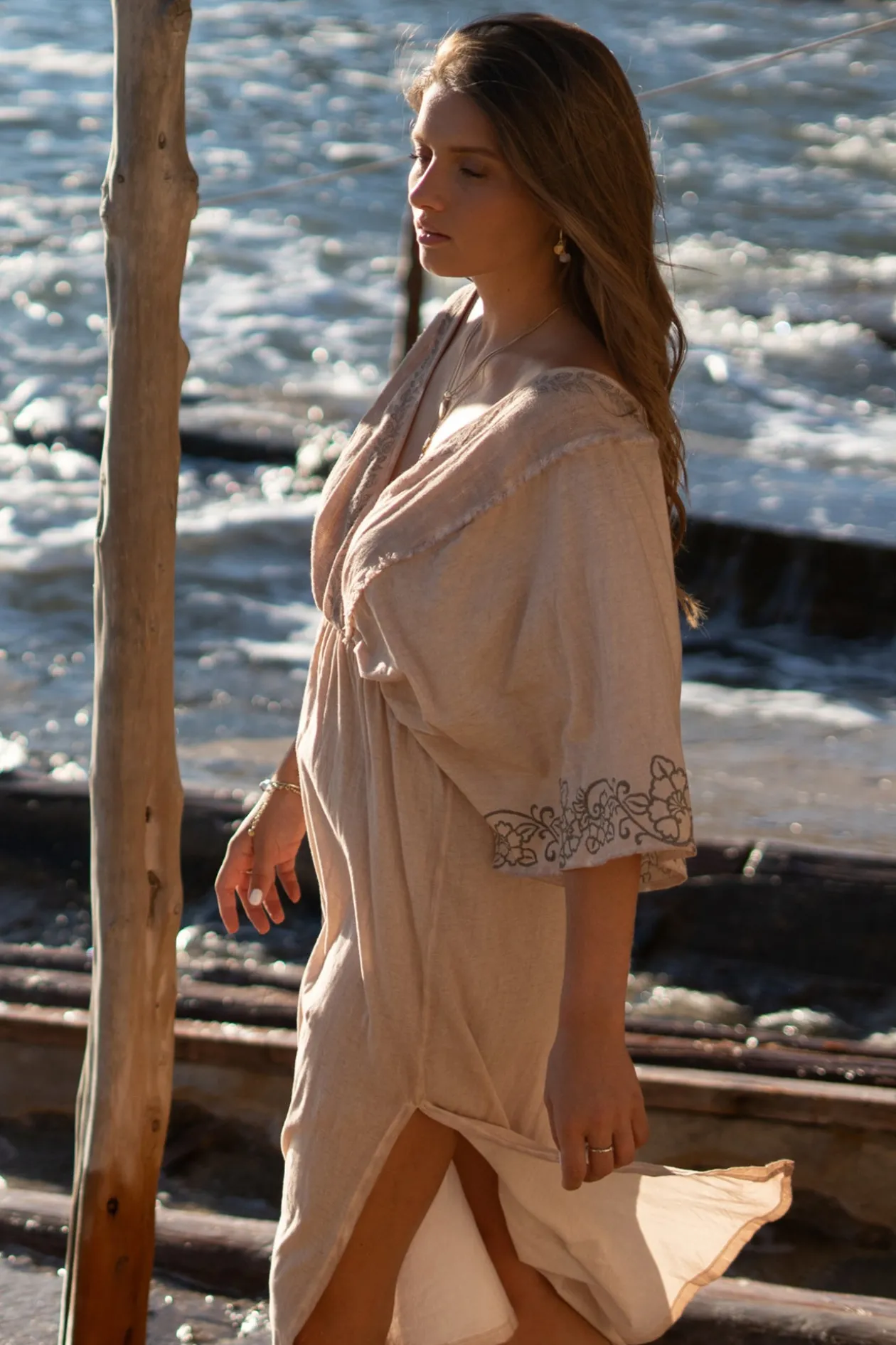 Dress Fly Jersey Sand