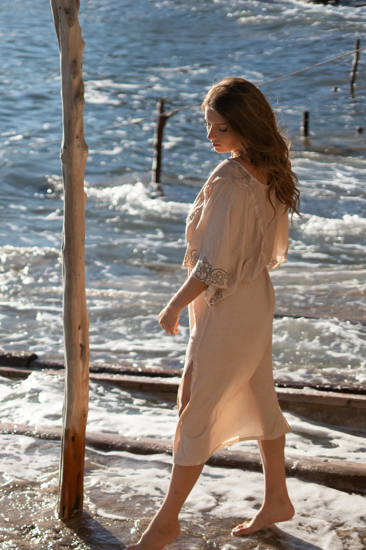 Dress Fly Jersey Sand