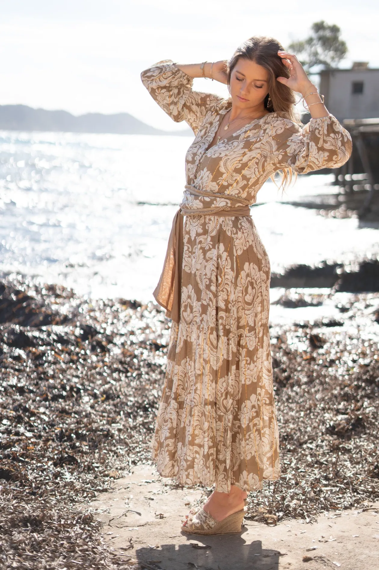 Dress Gloria Baroque Taupe print