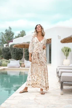 Dress Gloria Flower Natural