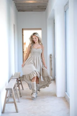 Dress Gypsy Boho Taupe