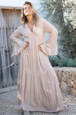 Dress Lucia Flower Light taupe