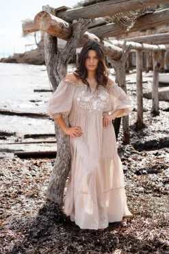 Dress Peralta Bordado Light Taupe